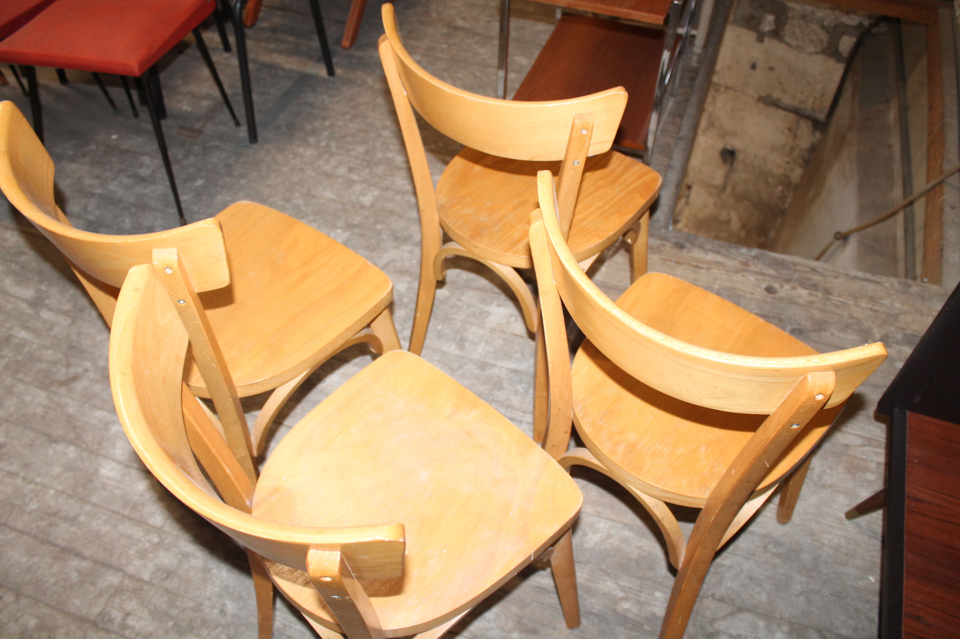 Lot of four bistro chairs