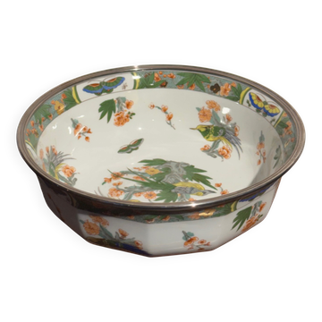 Plat creux en porcelaine de Limoges Raynaud, décor oiseaux
