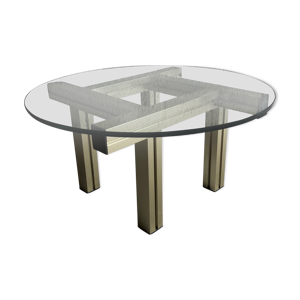 Table basse en verre - acier