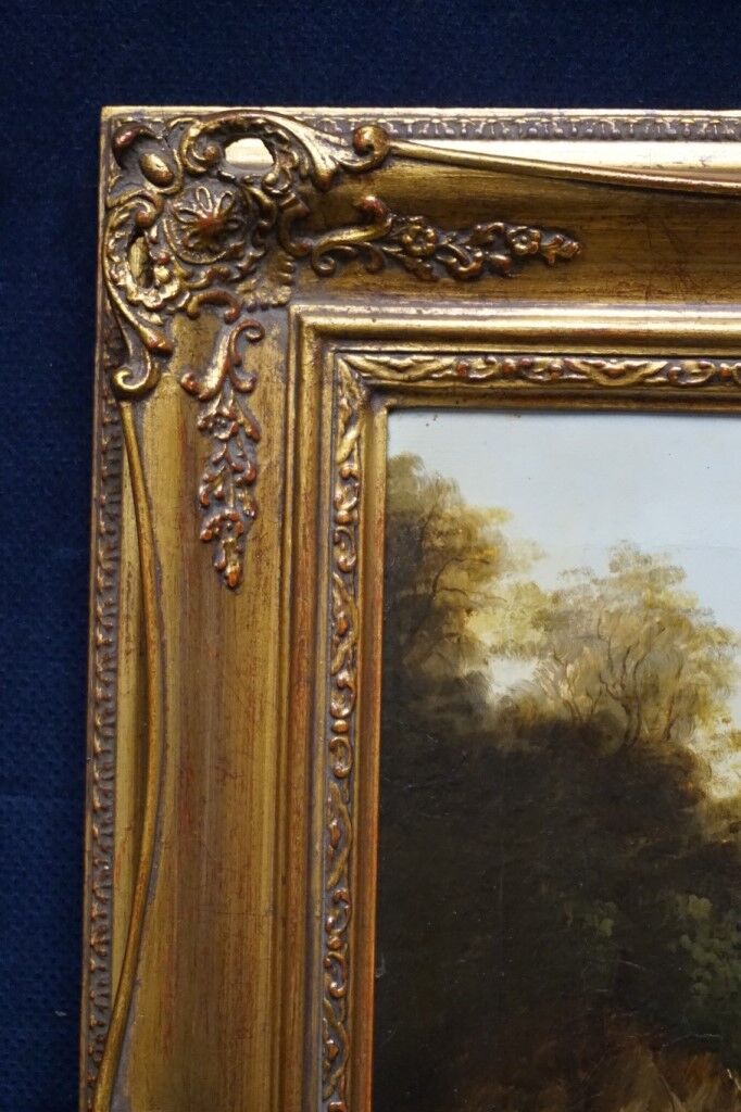 Landscape. Oil on a wooden panel.