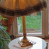 large Napoleon III bronze and onyx column lamp