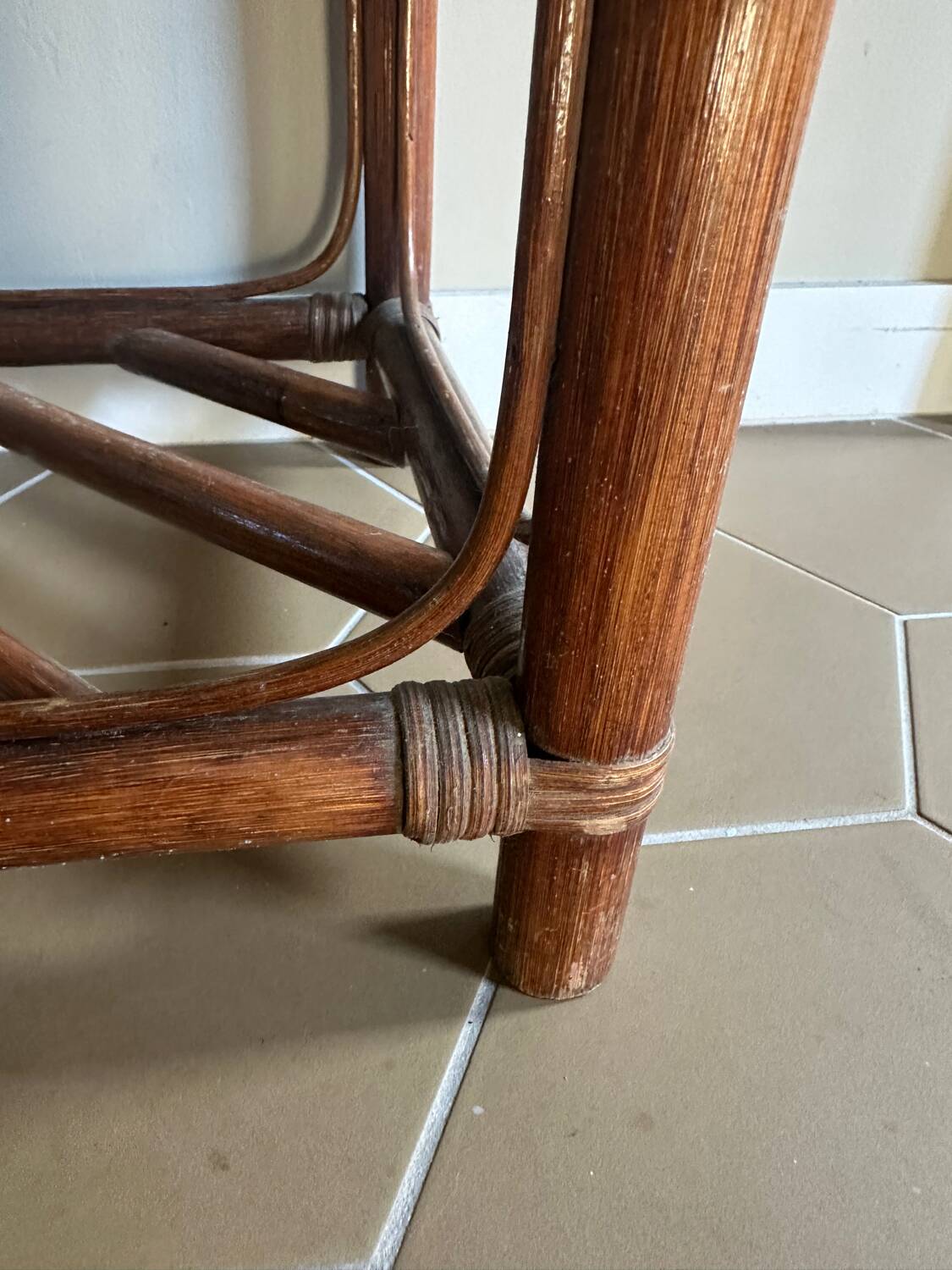 Bamboo and glass table