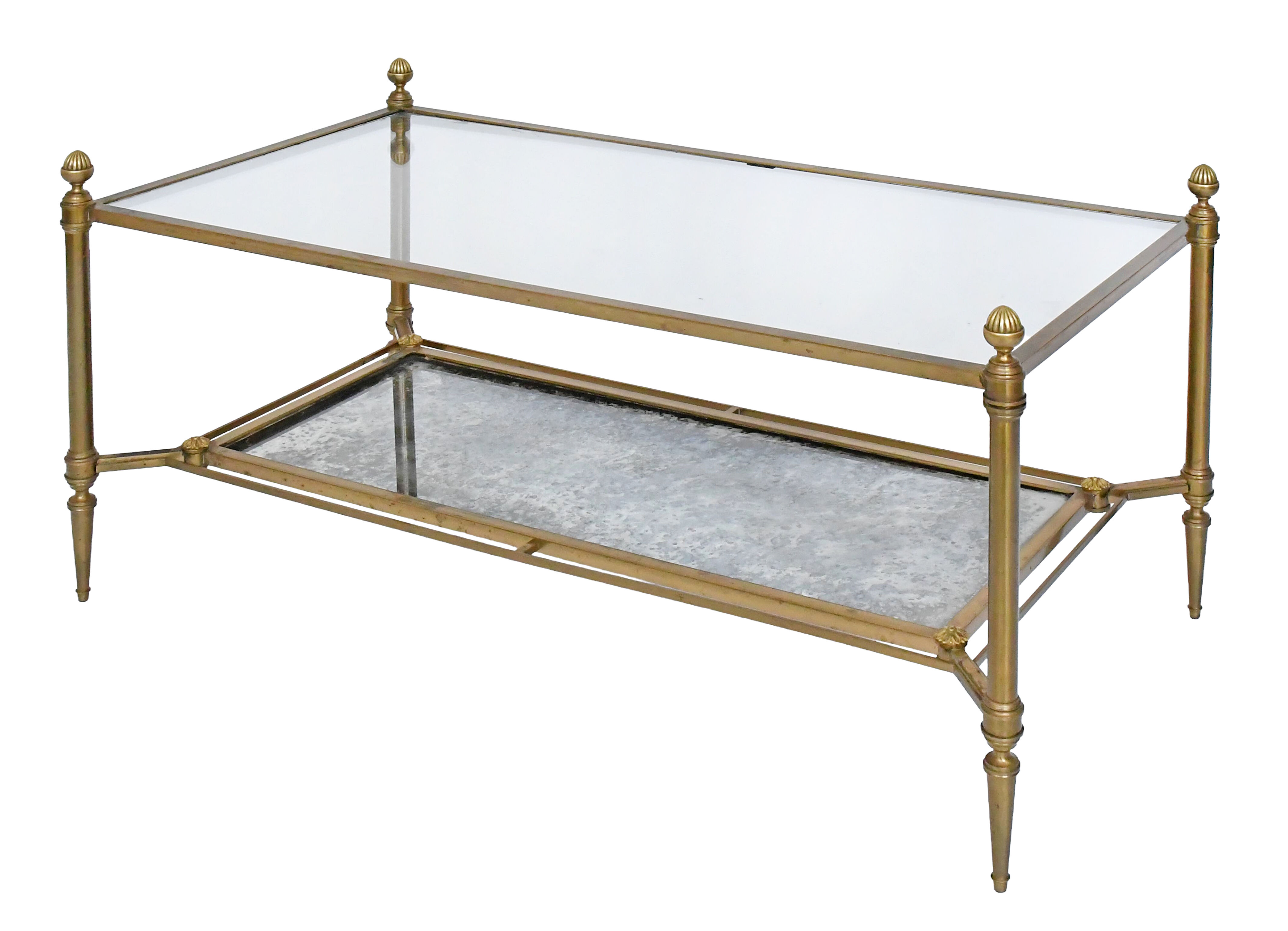 Bronze and gilded brass coffee table by Maison Jansen