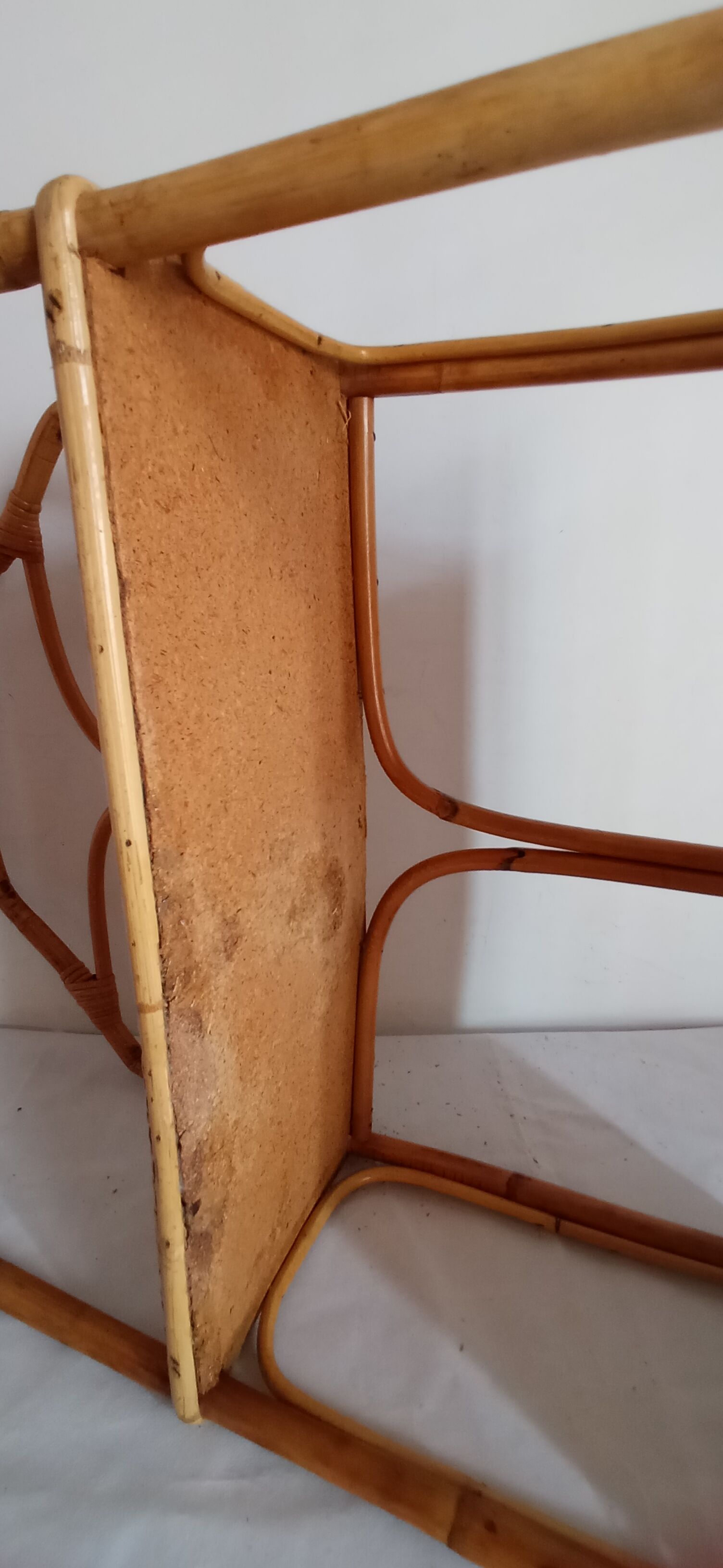 Rattan and bamboo shelf