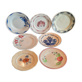 Assiettes plates en faience anciennes