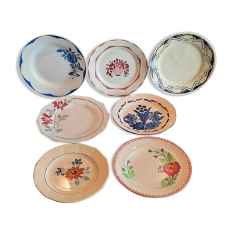 Old flat faience plates