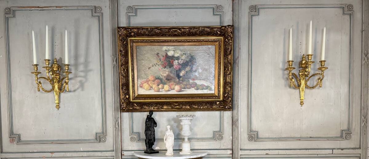 Nature morte, huile sur toile signée en haut à droite François Namur (1857-1902)