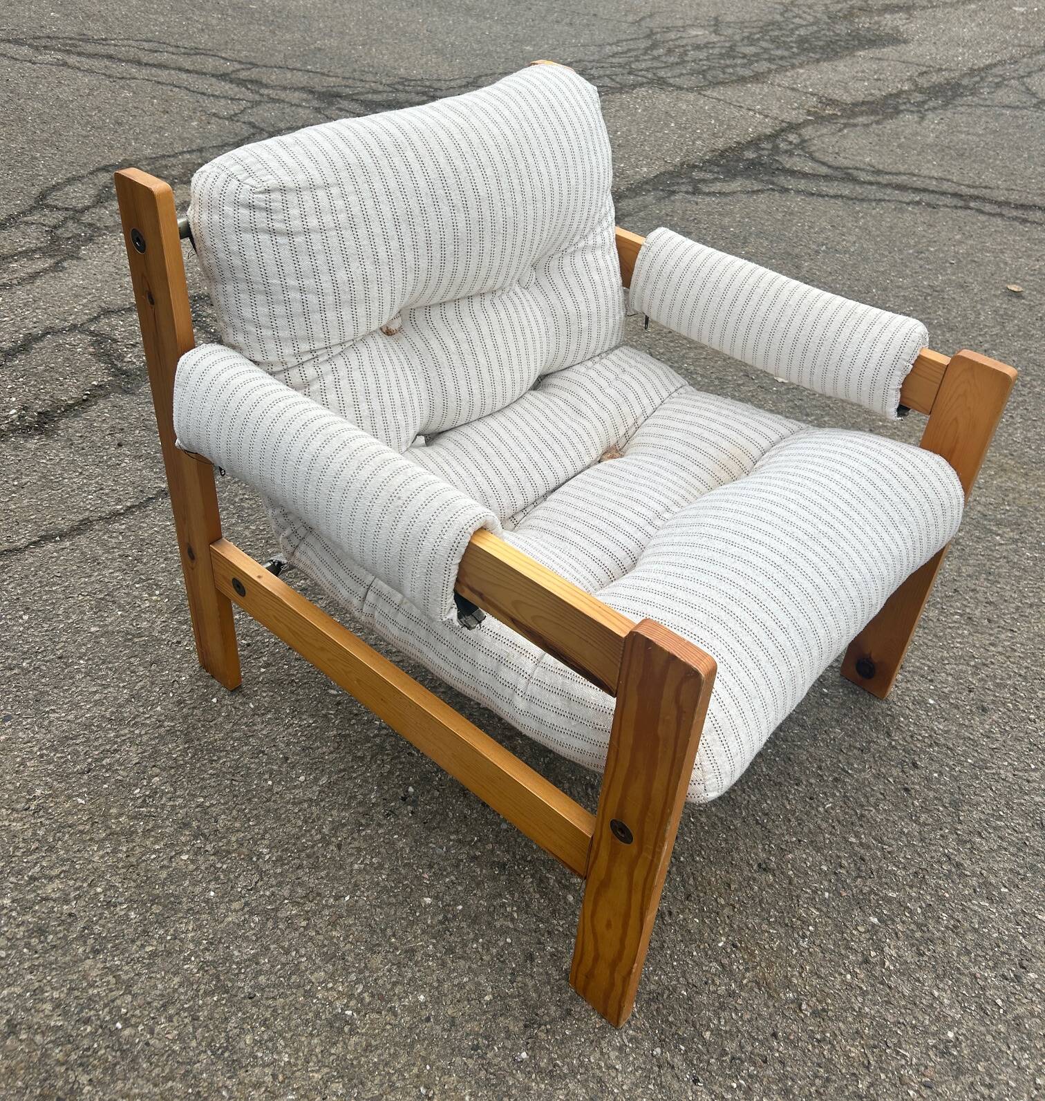 Fauteuil brutaliste design Gillis Lundgren 1976