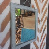 Grey patinated rectangular mirror