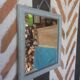 Miroir rectangulaire en bois gris patiné