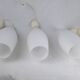 Superb set of three Holmegaard white opaline glass pendant lights