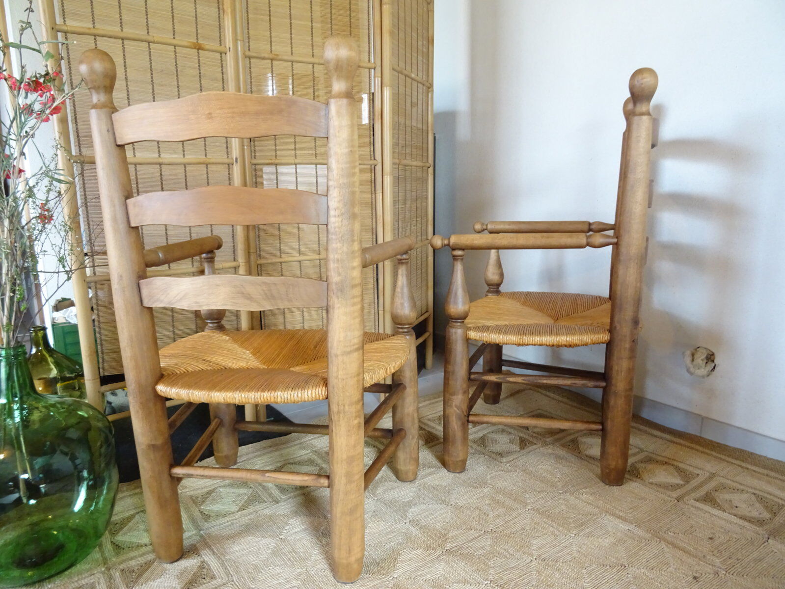 Pair of mulched brutalist armchairs