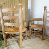 Pair of mulched brutalist armchairs