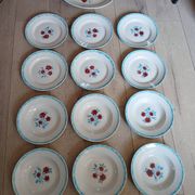 Lot of 12 Moulin des loups plates and dish