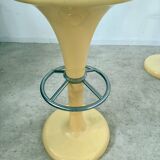 Set of 2 high bar stools from the 70s, friedrich stückenbreker design, vintage plastic