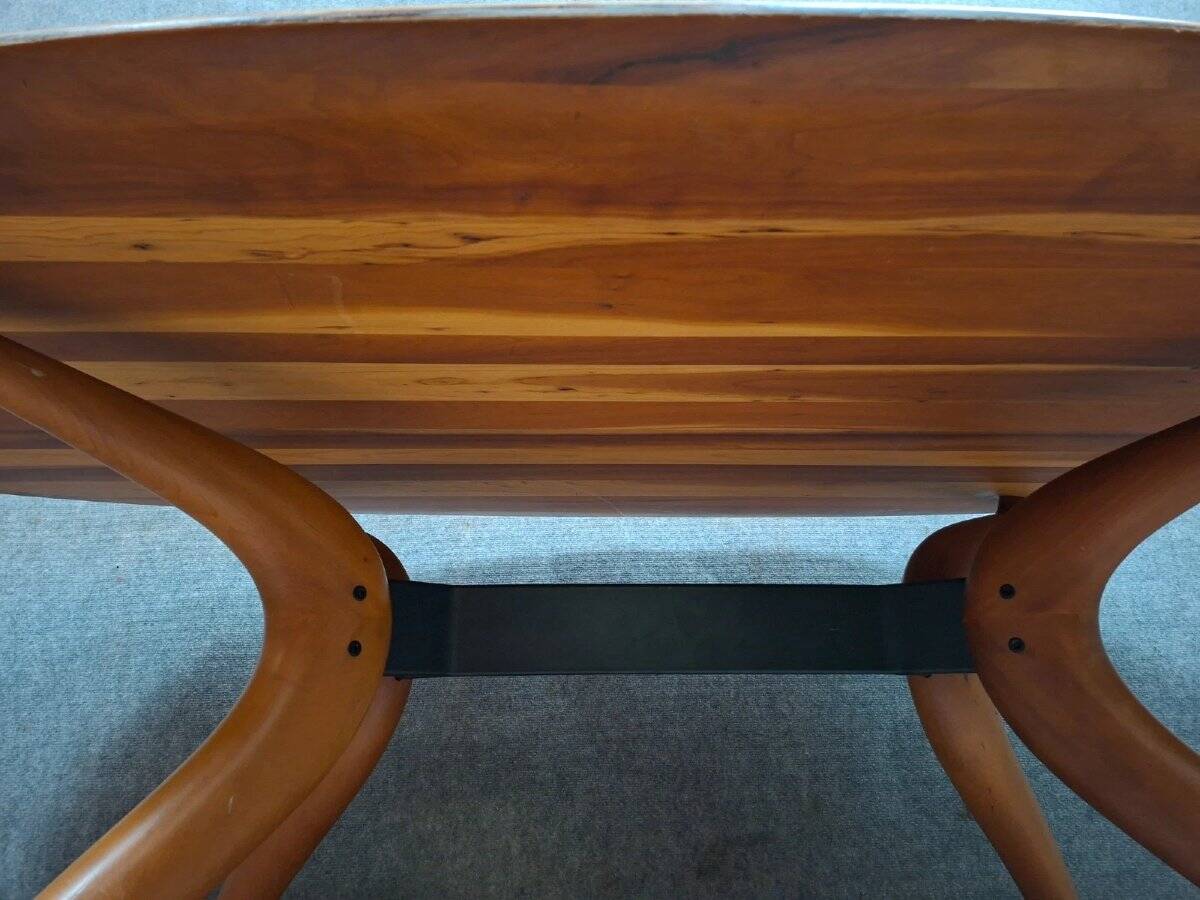 Oval dining table with organic design by Maurizio Marconato & Terr.