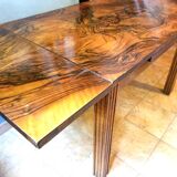 Walnut burl frieze table
