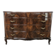 Chippendale chest of drawers in walnut burl, 1940s
