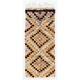 Vintage Hand-Knotted Tulu Runner Rug with Geometric Diamond Design in Cream, Brown and Orange, 100% Wool
