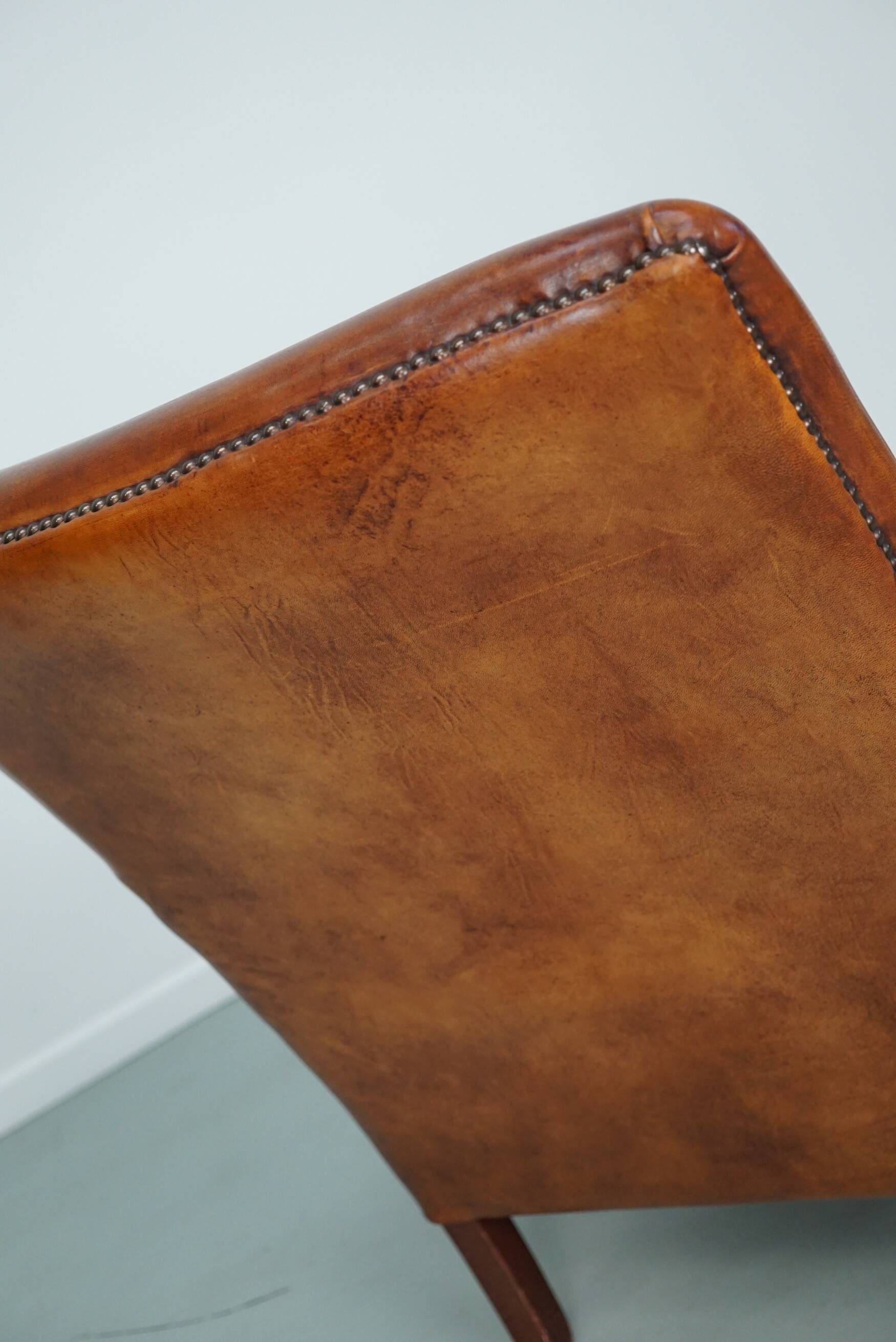 Vintage Dutch Cognac Colored Leather Club Chair