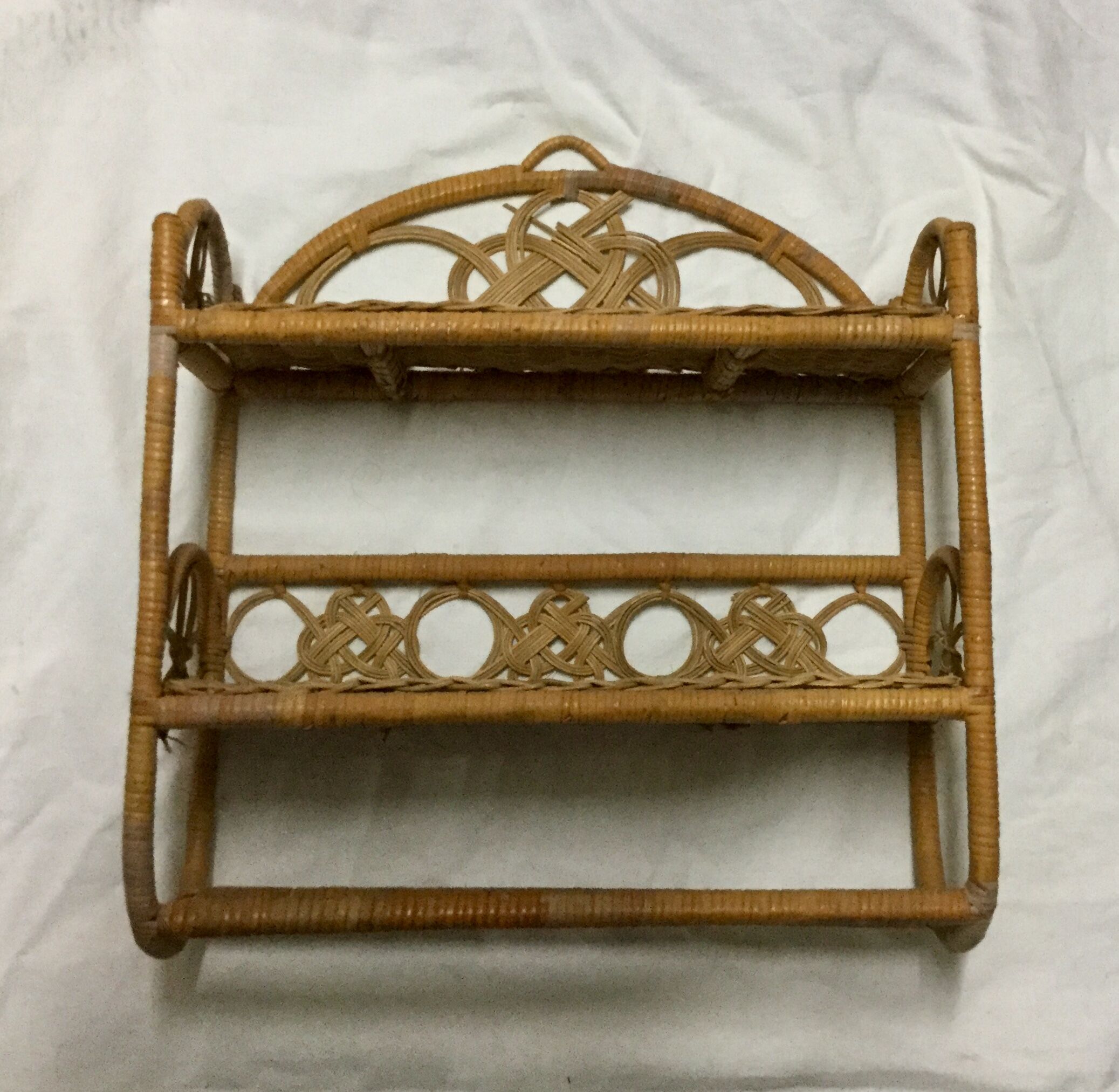 Vintage shelf in rattan