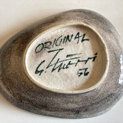 BHV flat product empty ceramic pocket 1956 signed