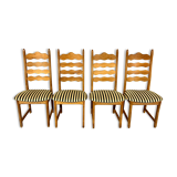 Set of 4 vintage oak dining chairs