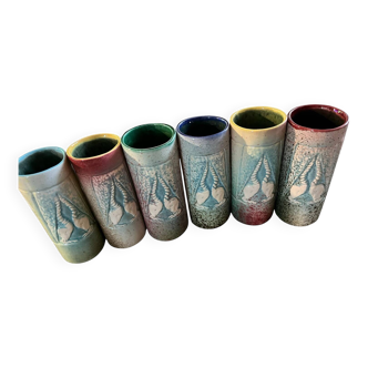 6 mugs Kaioa années 50