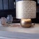 Extra lamp foot ball wood, gold patina, lampshade paper patterns art deco