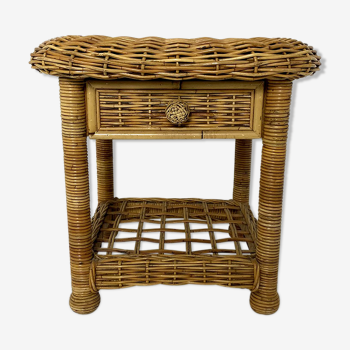 Side table in vintage rattan 60