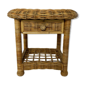 Side table in vintage rattan 60