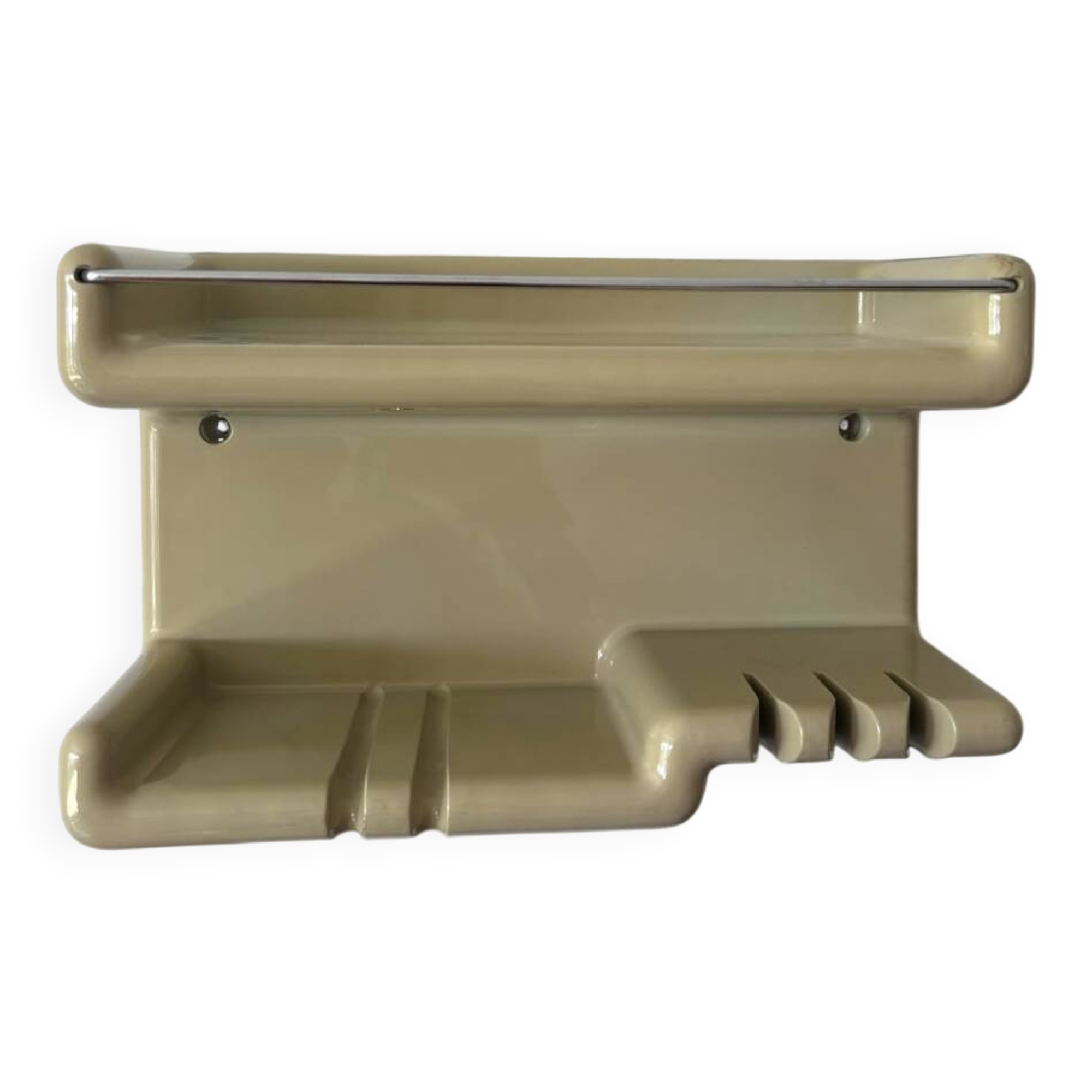 Space Age beige plastic wall shelf
