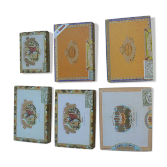 Empty cigar boxes from CUBA (set of 6 boxes)