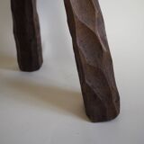 Pair of wooden tripod stools