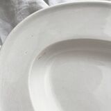 Oval fish dish in white ironstone Creil and Montereau late 19th century