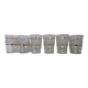 6 white granite blown glasses