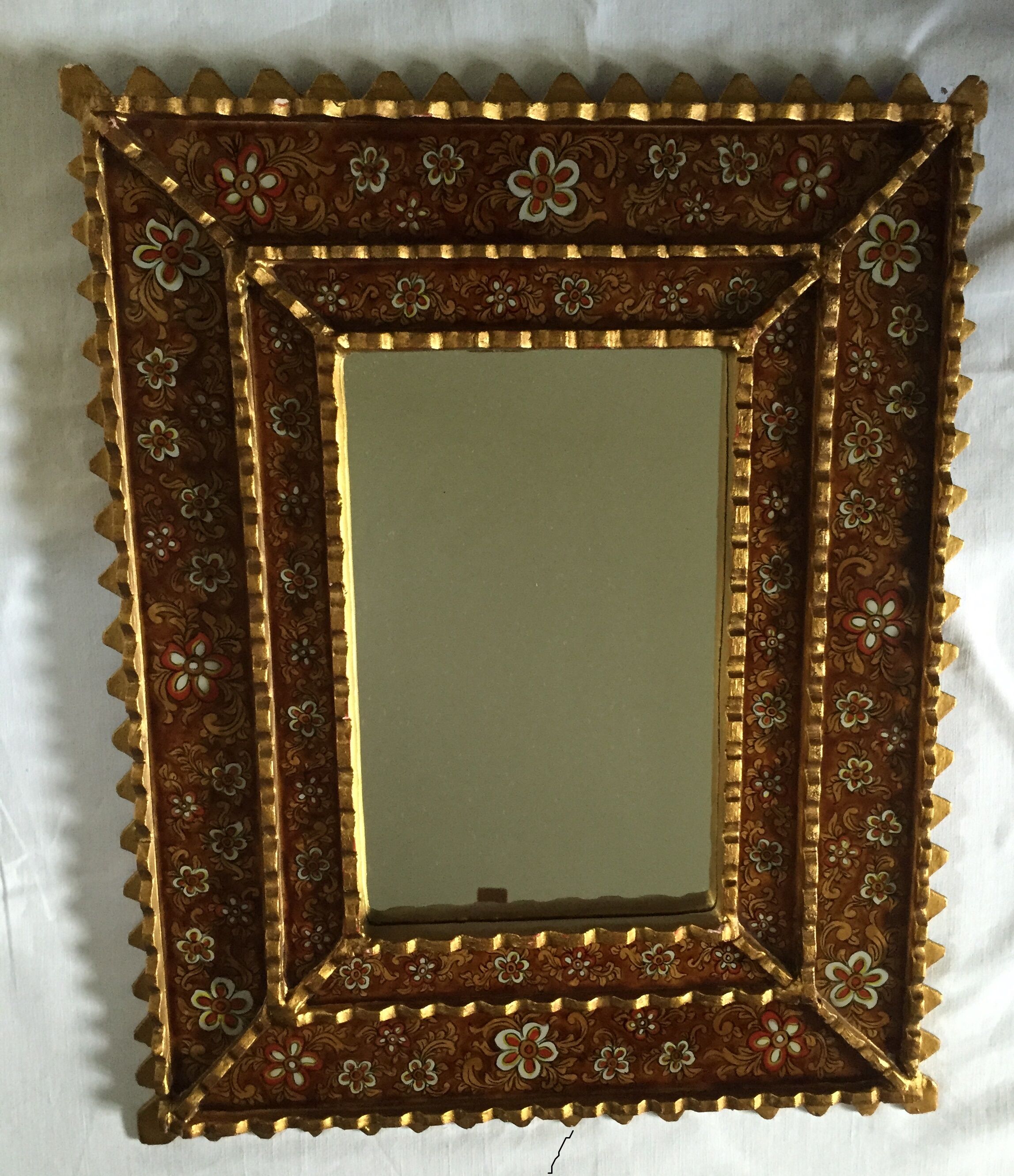 Glass glazing beads mirror decorated 51x40cm