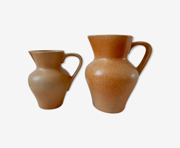 Duo de pichets en grès vintage Made In France