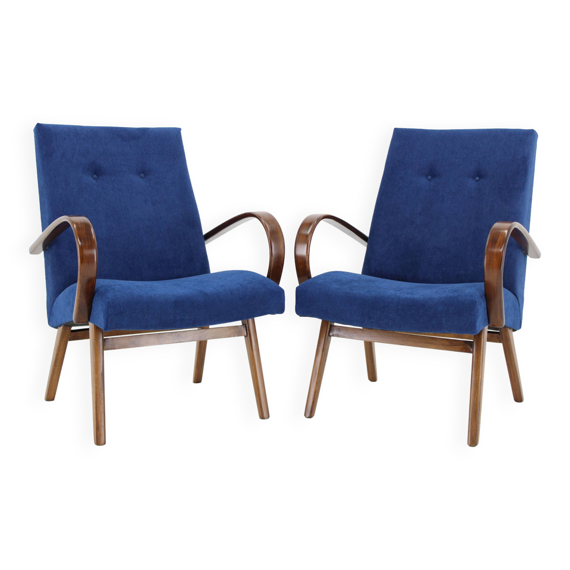 1960s Pair of Jaroslav Smidek Armchairs for TON, Czechoslovakia
