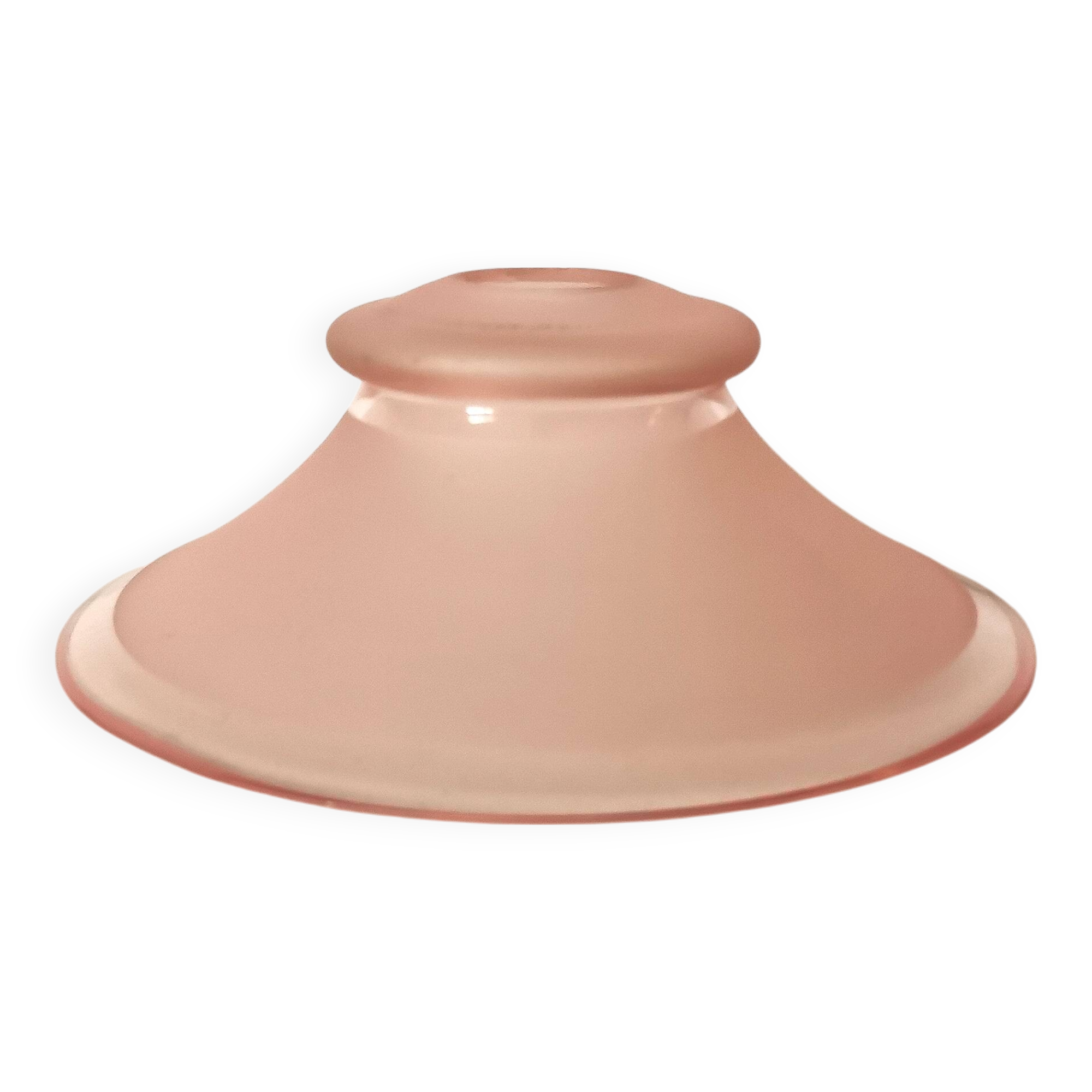 small pink lampshade in pink granite glass from the 50s
