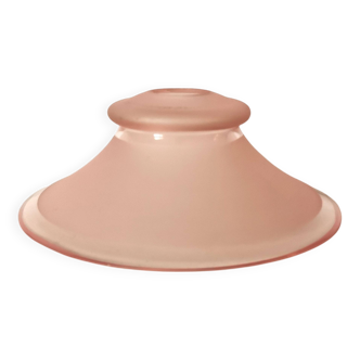 small pink lampshade in pink granite glass from the 50s