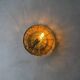 Vintage ceiling lamp amber crackle glass 1970s