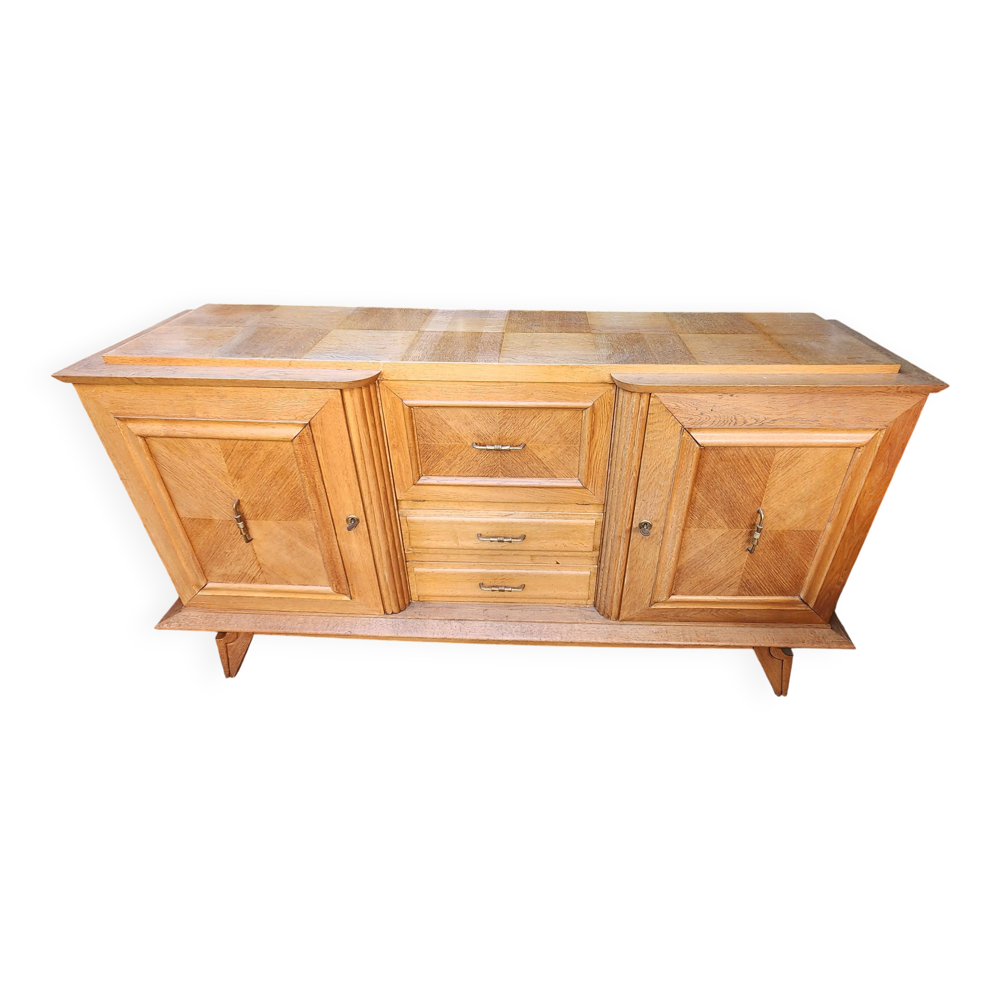 Magnifique grand buffet bas vintage en bois