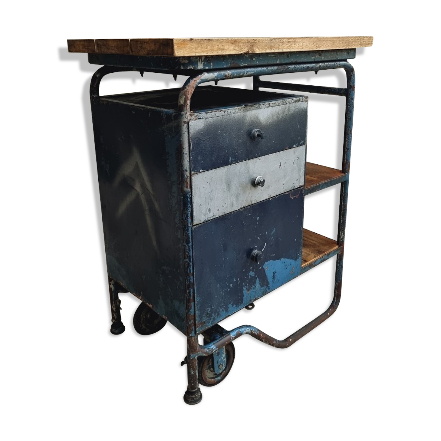 Industrial trolley workbench Citroen chest of drawers