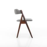 Set of 6 vintage dining chairs in grey bouclé