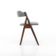 Set of 6 vintage dining chairs in grey bouclé