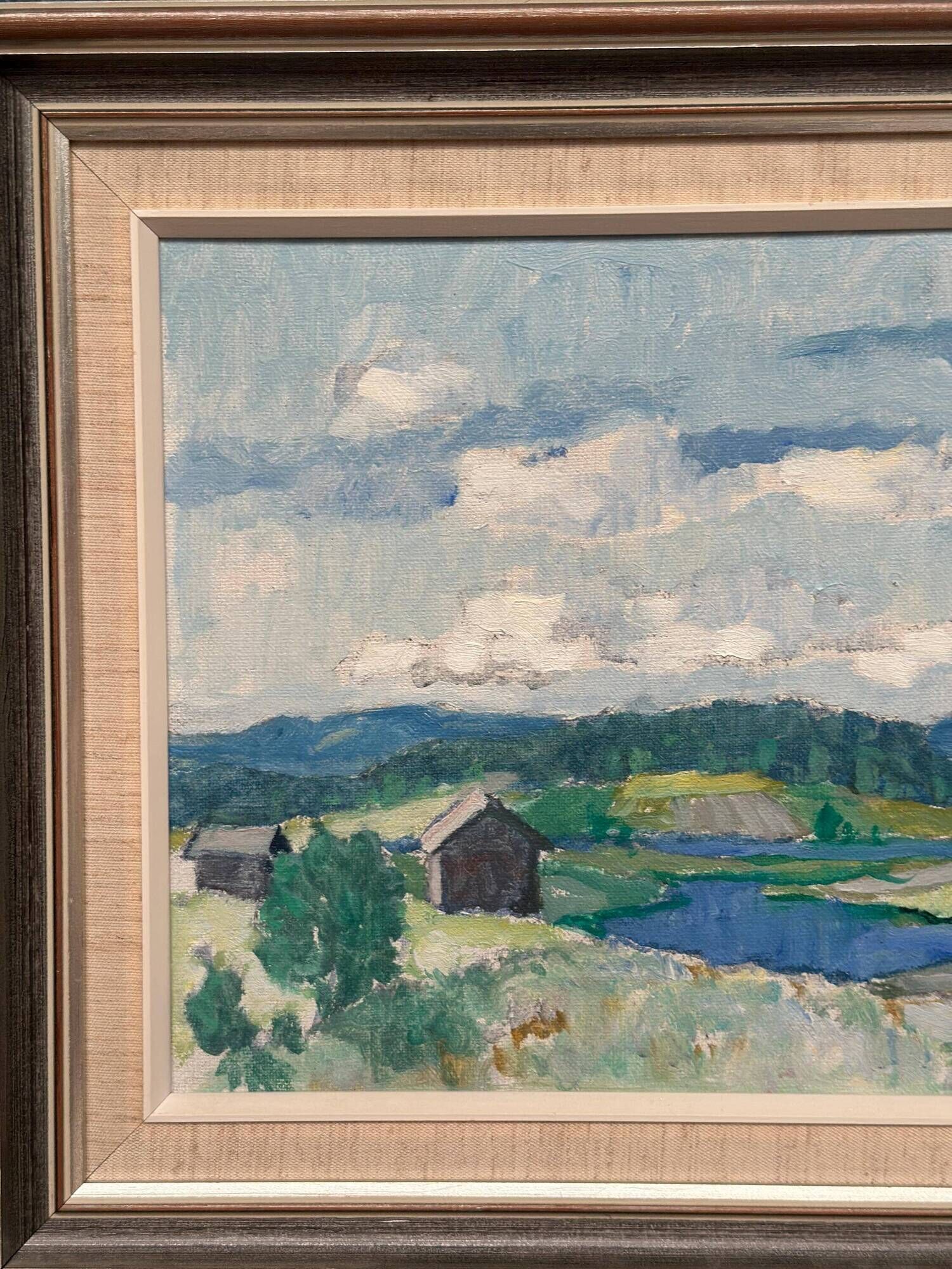 Original Swedish Oil on Canvas Landscape by Evald Hedenström (1909-1997) - Signed - Vintage Framed