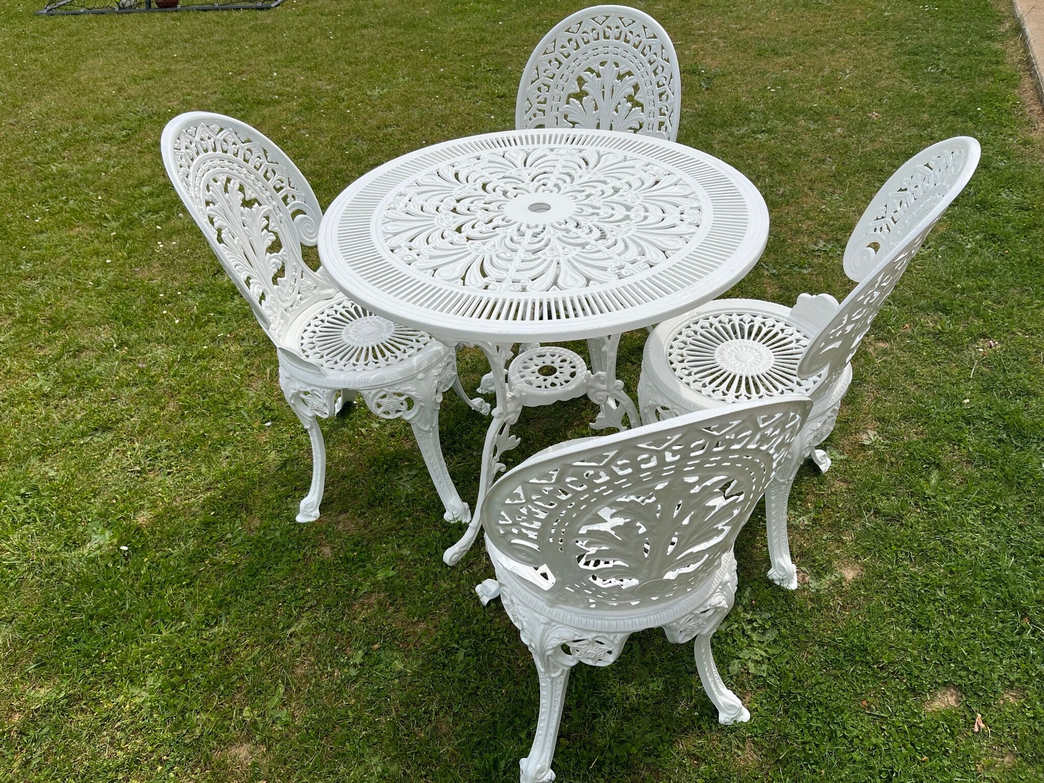 Old white rock garden furniture