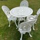 Old white rock garden furniture