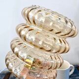 Vintage pendant lamp in electrified golden glass to nine